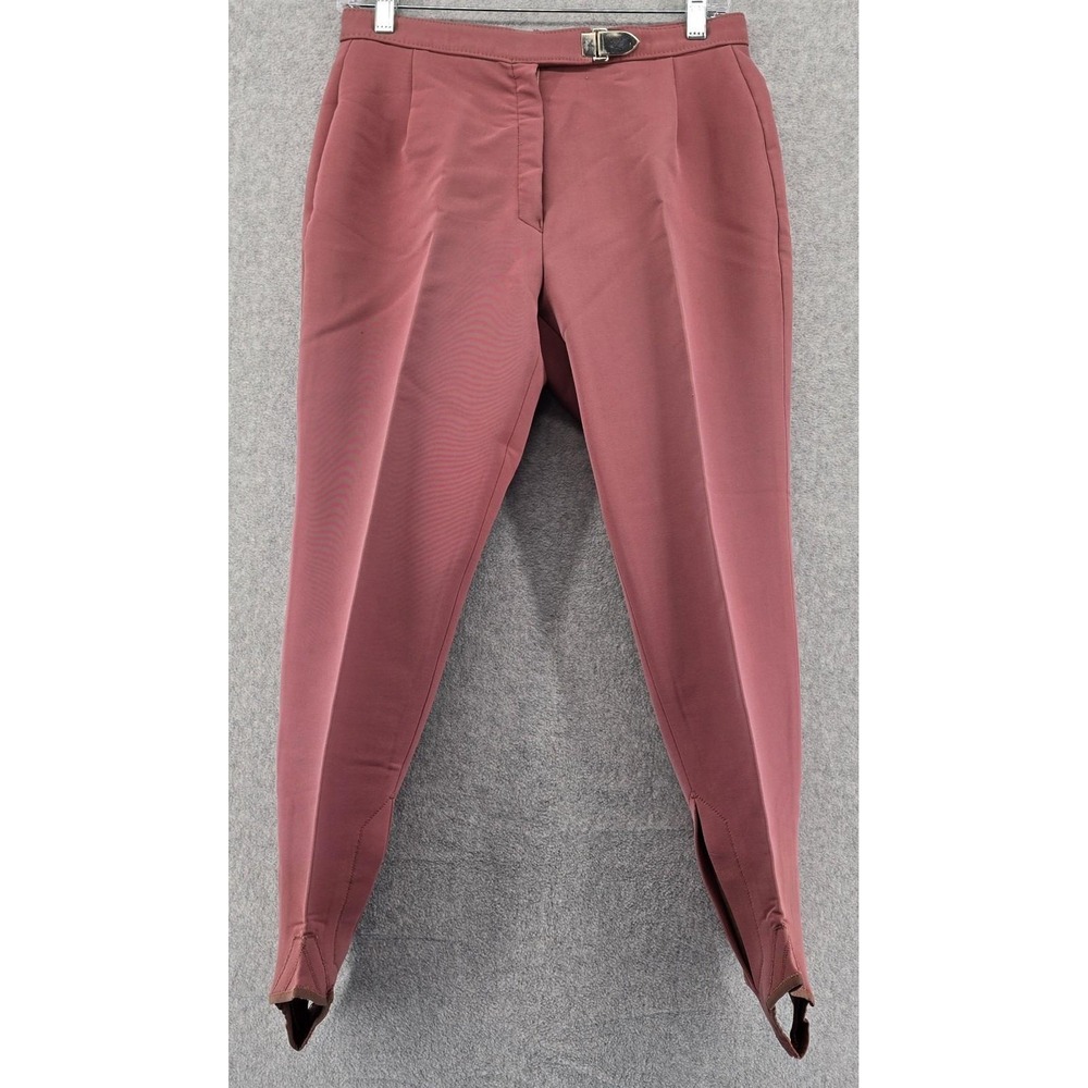 Head Vtg 70s Ski Pants Women Sz 14 Mauve‎ Retro Stirrup Snowcore USA Made Bunny